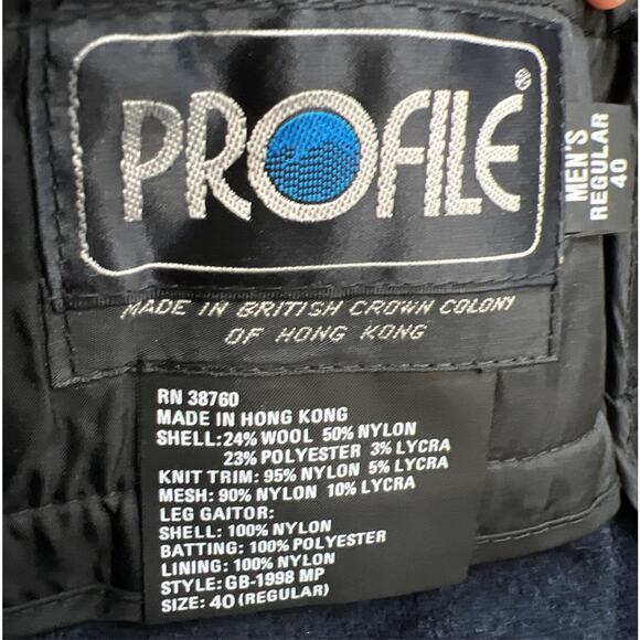 Profile Vintage Mens Ski Pants Multicolor Colorblock Mesh Lined Stretch Size 40 - Picture 9 of 13